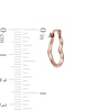 Thumbnail Image 2 of 17.0mm Tilted Tube Heart-Shaped Hoop Earrings in 14K Rose Gold
