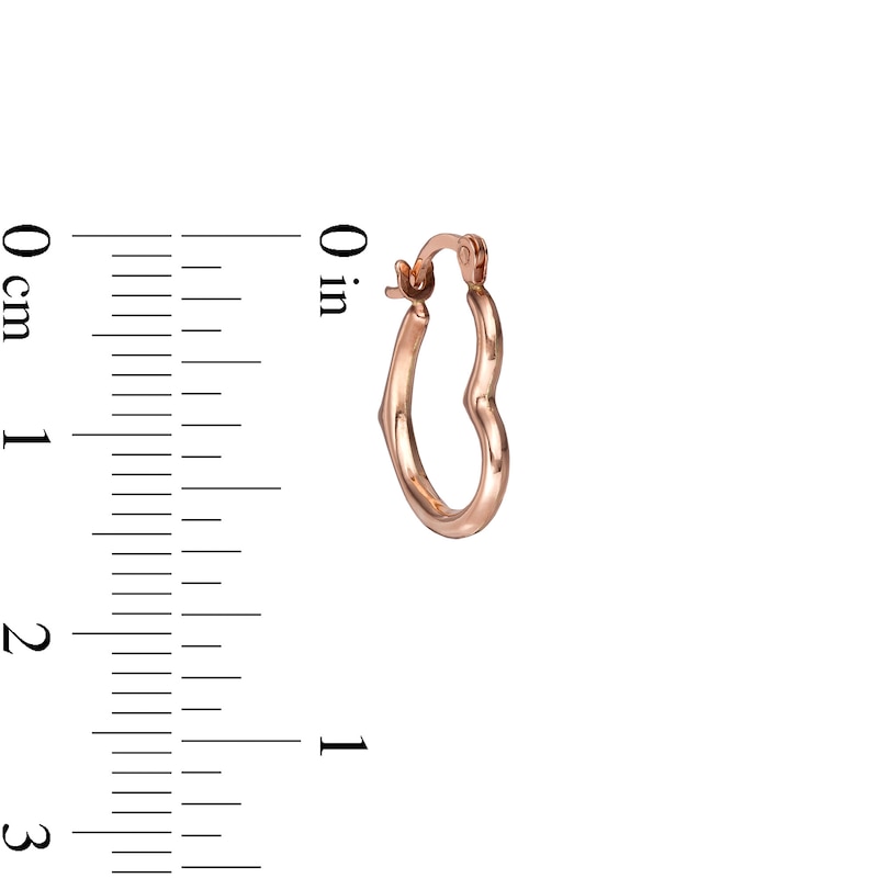 17.0mm Tilted Tube Heart-Shaped Hoop Earrings in 14K Rose Gold