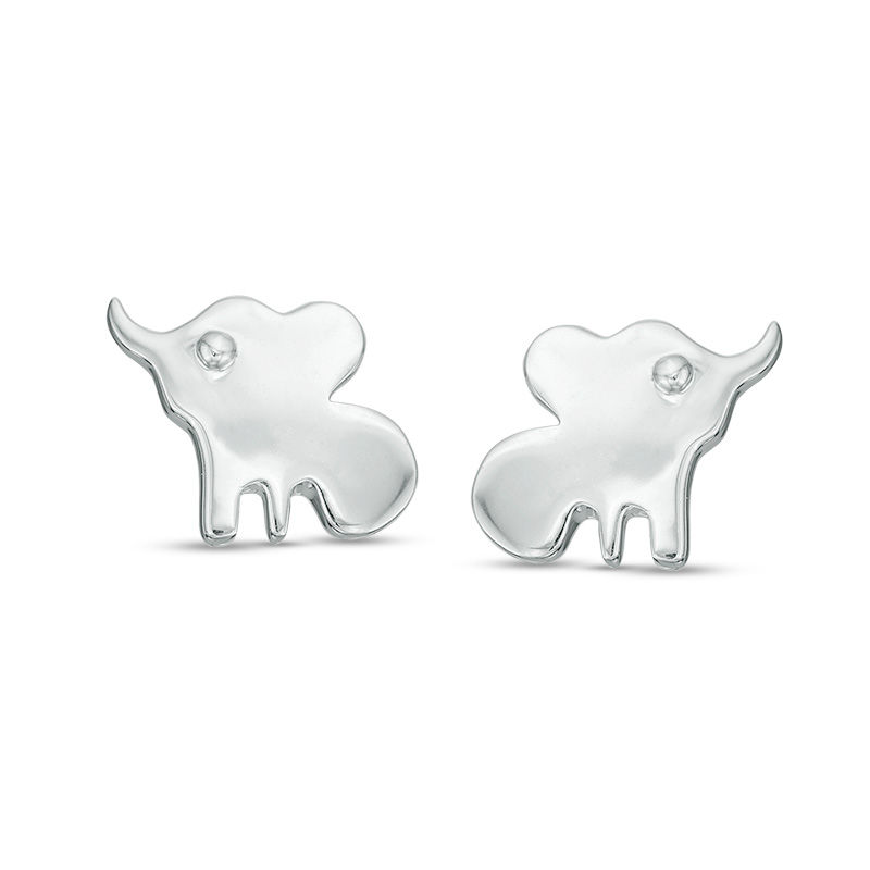 Elephant Stud Earrings in Sterling Silver|Peoples Jewellers