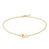Thumbnail Image 1 of Lab-Created Ruby Collared Scottish Terrier Anklet in 10K Gold - 10"