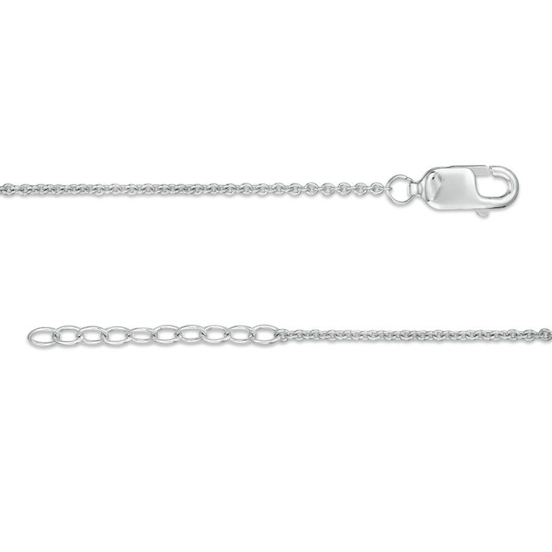 Main Image 2 of Oval Lab-Created Ruby and White Sapphire Scrolling Vine Anklet in Sterling Silver - 10"