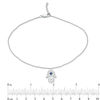 Thumbnail Image 3 of Lab-Created Blue Sapphire Solitaire Hamsa Dangle Anklet in Sterling Silver - 10"