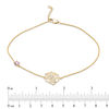 Thumbnail Image 1 of 4.0mm Lab-Created Pink and White Sapphire Rose Anklet in 10K Gold - 10"