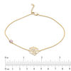 Thumbnail Image 2 of 4.0mm Lab-Created Pink and White Sapphire Rose Anklet in 10K Gold - 10"