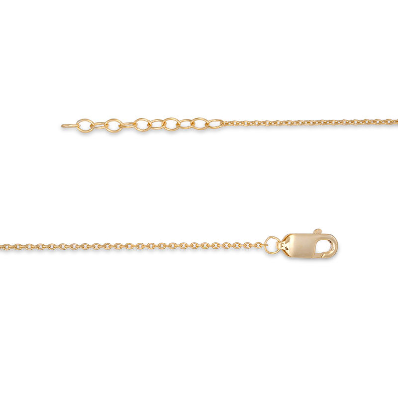 Main Image 2 of 6.0mm Lab-Created Emerald and White Sapphire Accent Anklet in 10K Gold - 10"