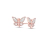Thumbnail Image 0 of 0.145 CT. T.W. Diamond Butterfly Stud Earrings in 10K Rose Gold