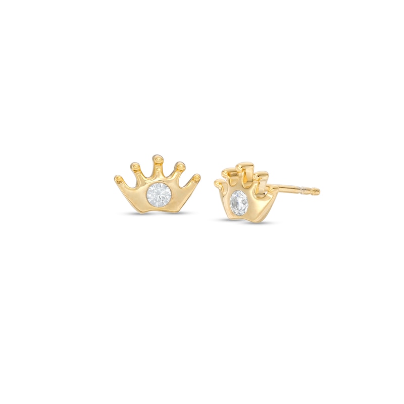 0.085 CT. T.W. Diamond Crown Stud Earrings in 10K Gold|Peoples Jewellers