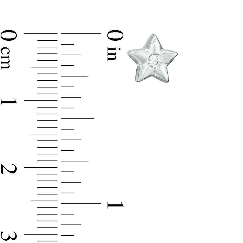 Main Image 3 of 0.04 CT. T.W. Diamond Moon and Star Mismatch Stud Earrings in Sterling Silver