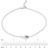 Thumbnail Image 2 of Lab-Created Blue Sapphire Sideways Angel Wing Anklet in Sterling Silver - 10"