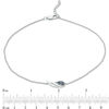 Thumbnail Image 3 of Lab-Created Blue Sapphire Sideways Angel Wing Anklet in Sterling Silver - 10"
