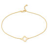 Thumbnail Image 1 of Quatrefoil Outline Anklet in 10K Gold - 10"