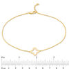 Thumbnail Image 2 of Quatrefoil Outline Anklet in 10K Gold - 10"