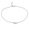 Etched Pattern Leaf Anklet in Sterling Silver - 10"
