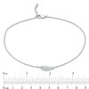 Etched Pattern Leaf Anklet in Sterling Silver - 10"