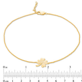 Four-Leaf Clover Anklet in 10K Gold - 10"