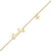 Thumbnail Image 1 of Script "Lucky" with Offset Star Dangle Anklet in 10K Gold - 10"