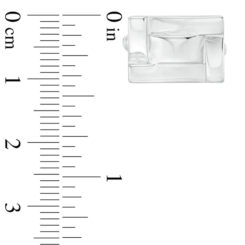 Rectangle Overlapping Frame Cuff Links in Sterling silver