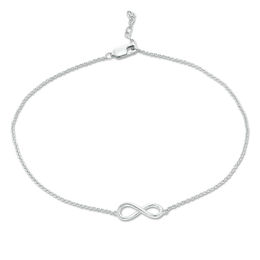 Infinity Double Strand Anklet in 10K White Gold - 9.25"