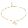 Thumbnail Image 0 of Double Leaf Dangle Anklet in 10K Gold - 10"