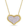 Thumbnail Image 0 of 0.23 CT. T.W. Diamond Beaded Frame Heart Necklace in 10K Gold - 17"