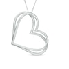 Thumbnail Image 0 of The Kindred Heart from Vera Wang Love Collection Tilted Pendant in Sterling Silver - 19"