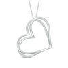 Thumbnail Image 2 of The Kindred Heart from Vera Wang Love Collection Tilted Pendant in Sterling Silver - 19"
