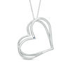 Thumbnail Image 3 of The Kindred Heart from Vera Wang Love Collection Tilted Pendant in Sterling Silver - 19"