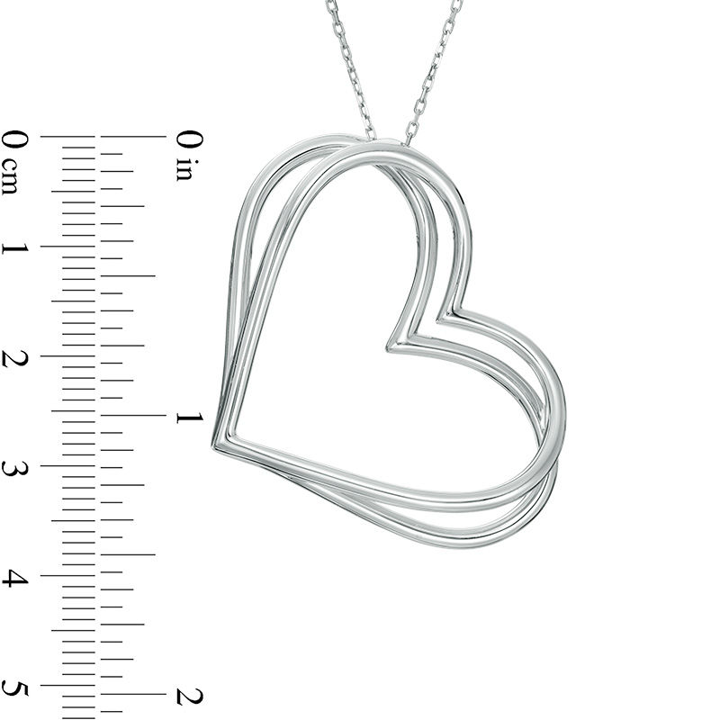 The Kindred Heart from Vera Wang Love Collection Tilted Pendant in Sterling Silver - 19"