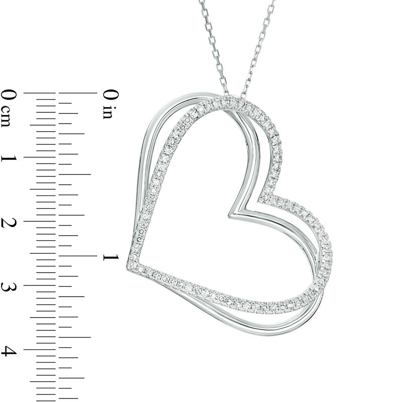 Main Image 4 of The Kindred Heart from Vera Wang Love Collection 0.45 CT. T.W. Diamond Tilted Pendant in 10K White Gold - 19"