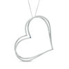The Kindred Heart from Vera Wang Love Collection 0.95 CT. T.W. Diamond Tilted Pendant in Sterling Silver - 19"