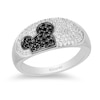 Thumbnail Image 1 of Mickey Mouse & Minnie Mouse 0.45 CT. T.W. Enhanced Black and White Diamond Ring in Black Sterling Silver