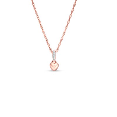 Diamond Accent Heart Pendant in 10K Rose Gold