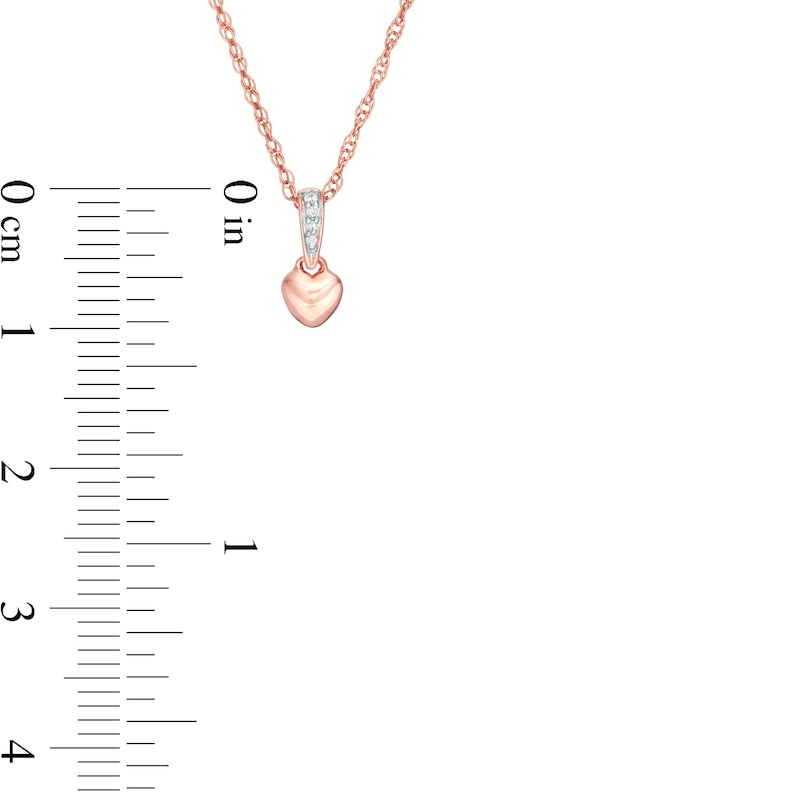 Main Image 2 of Diamond Accent Heart Pendant in 10K Rose Gold