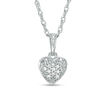 Thumbnail Image 0 of 0.04 CT. T.W. Diamond Beaded Puff Heart Pendant in Sterling Silver