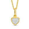 Thumbnail Image 0 of 0.04 CT. T.W. Diamond Heart Pendant in 10K Gold