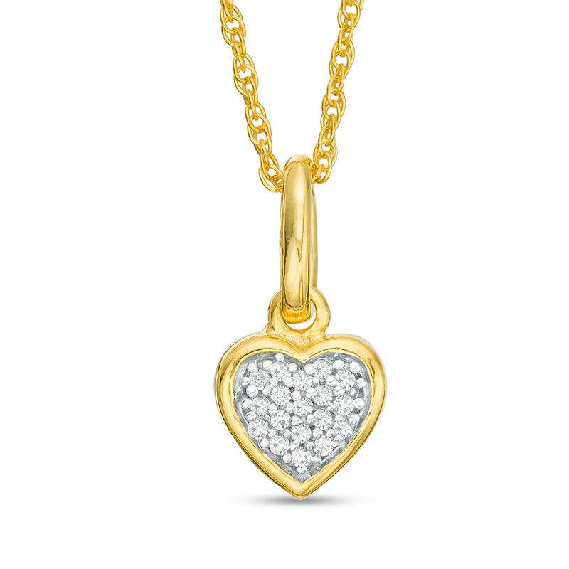 0.04 CT. T.W. Diamond Heart Pendant in 10K Gold