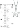 Thumbnail Image 1 of Diamond Accent Solitaire Sculpted Star Pendant in Sterling Silver