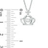 Thumbnail Image 2 of 0.085 CT. T.W. Diamond Cross-Topped Crown Moving Pendant in Sterling Silver
