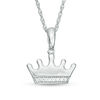 Thumbnail Image 0 of Diamond Accent Crown Pendant in Sterling Silver