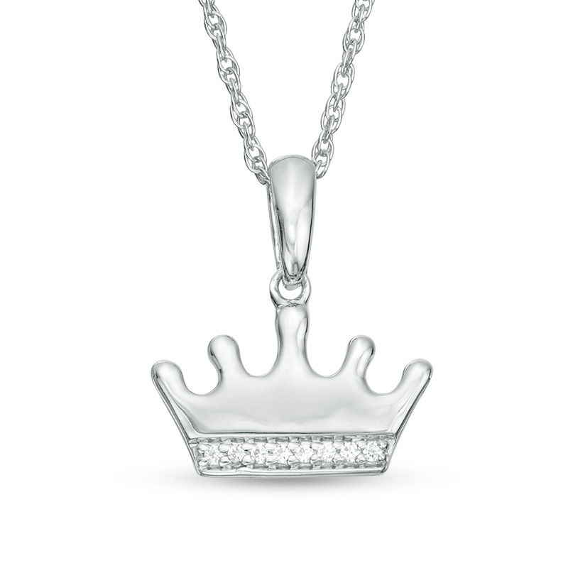 Diamond Accent Crown Pendant in Sterling Silver|Peoples Jewellers