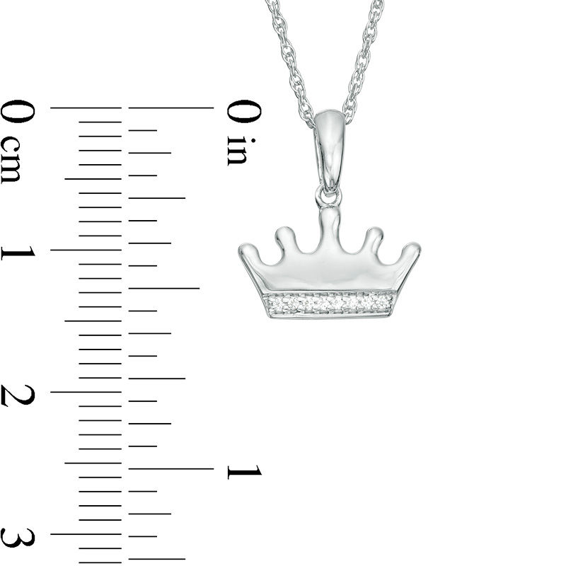 Diamond Accent Crown Pendant in Sterling Silver