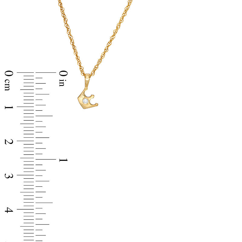 Main Image 2 of Diamond Accent Solitaire Tilted Crown Pendant in 10K Gold