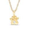 Thumbnail Image 0 of Diamond Accent Solitaire Paw Print Pendant in 10K Gold