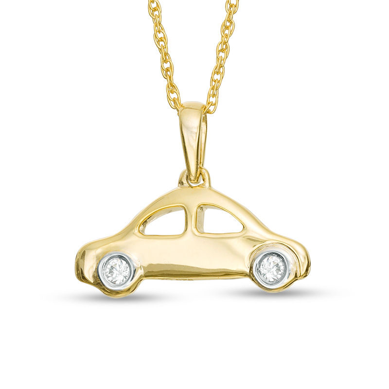 0.04 CT. T.W. Diamond Car Pendant in 10K Gold