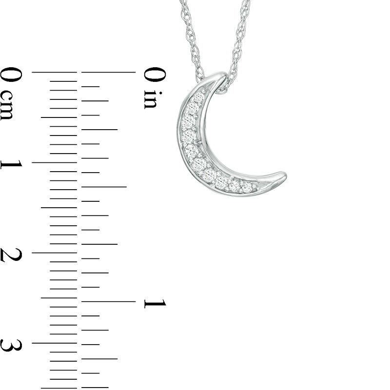 0.29 CT. T.W. Diamond Crescent Moon Pendant and Stud Earrings Set in Sterling Silver