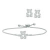 Thumbnail Image 0 of 0.23 CT. T.W. Diamond Polar Bear Stud Earrings and Bolo Bracelet Set in Sterling Silver - 9.5"