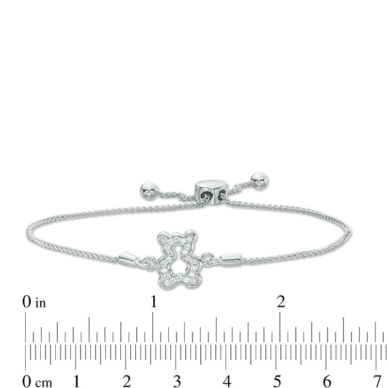 0.23 CT. T.W. Diamond Polar Bear Stud Earrings and Bolo Bracelet Set in Sterling Silver - 9.5"