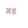 Thumbnail Image 1 of Diamond Accent &quot;X&quot; Vintage-Style Stud Earrings in 10K Rose Gold