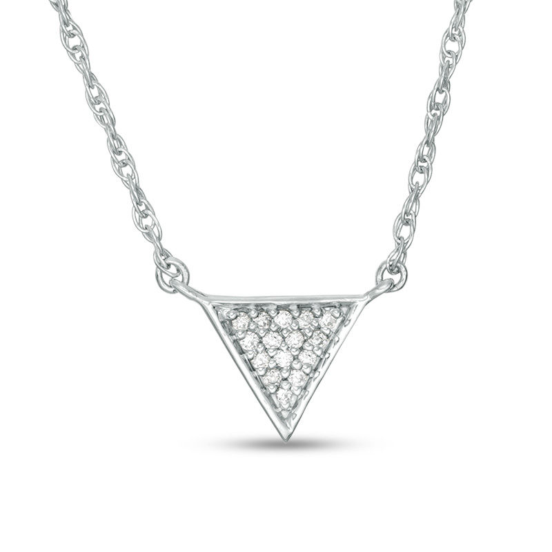 0.04 CT. T.W. Diamond Triangle Necklace in Sterling Silver - 17.75"|Peoples Jewellers