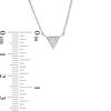 Thumbnail Image 2 of 0.04 CT. T.W. Diamond Triangle Necklace in Sterling Silver - 17.75&quot;